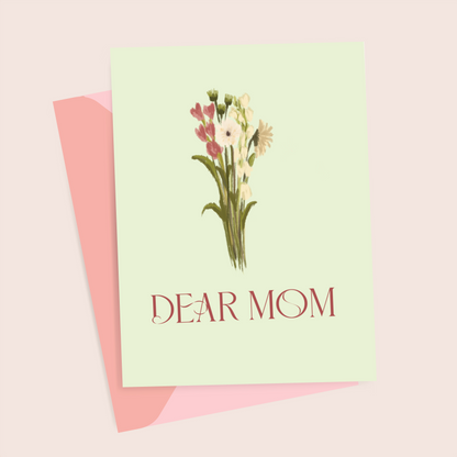 Islamic Mother’s Day Greeting Card for Mom – Floral “Dear Mom” Design (5x7)