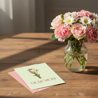 Islamic Mother’s Day Greeting Card for Mom – Floral “Dear Mom” Design (5x7)